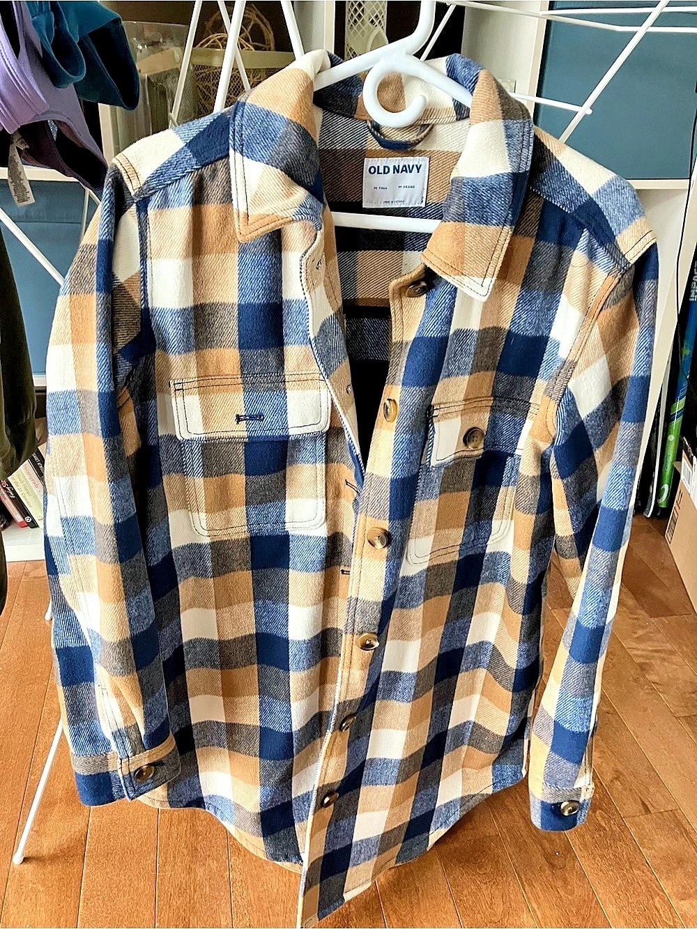 Old Navy Plaid Button Down Jacket - Size Medium